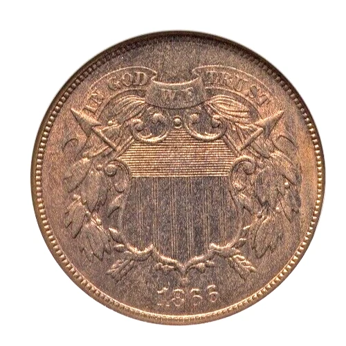 1866 2C COIN TWO CENT PIECE NGC MS65 RB GEM RED BROWN FREE PRIORITY SHIPPING - Image 2 of 4