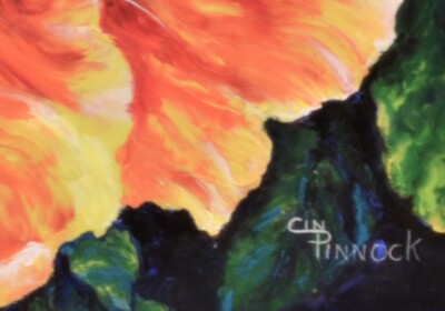Hibiscus Flower,colorful,finger-painting,original,oil,bright