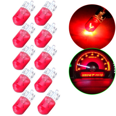 10x Red W5W T10 168 194 192 193 2825 Step Light Lamp Halogen Bulbs 12V ...