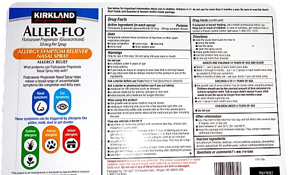 Spray nasal Kirkland Aller-Flo fluticasona flonasa alivio de alergias 15,8 ml 12/2026 Foto 3 de 3