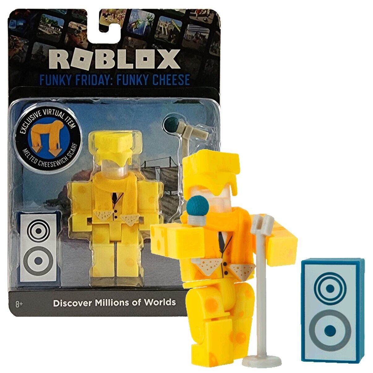 Roblox Funky Friday Funky Cheese Figure Exclusive Virtual Item Gift Toy Jazwares