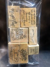 STAMPIN UP WOOD MOUNTED Rubber LOVE YA BUNCHES Stamp Set NICE
