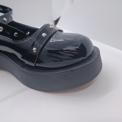 Mary Jane Platform Shoes Size 9.5 Patent Leather Studs Goth Anime Grunge Punk - Picture 11 of 13