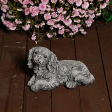 Stone Cast Small Laying King Charles Spaniel Ornament