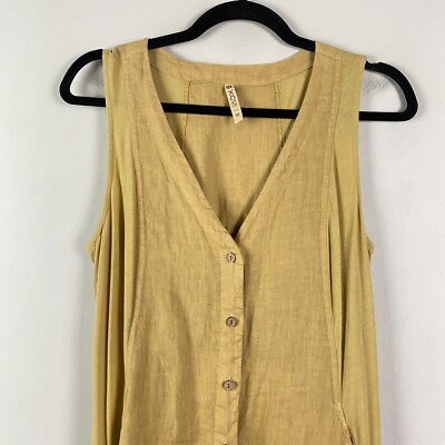 XCVI Francis Tank Dress Size XS Linen Button Front Sleeveless