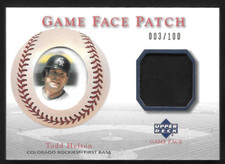 2003 Upper Deck Game Face Patch #GP-TH Todd Helton Patch 003/100