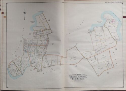 1904 E. BELCHER HYDE WHITESTONE BAYSIDE FT. TOTTEN REENS NY COPIA PLACA ATLAS MAPA - Imagen 1 de 3