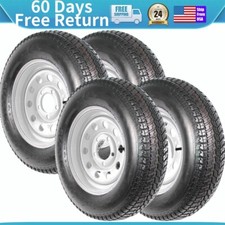 4pack St20575d15 Trailer Tires And Wheels 15 Rims 5 Lug On 4.5 Load Range C