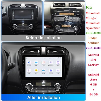 9''Android Carplay For Mitsubishi Mirage 6+64G Car Radio Stereo GPS Wifi SWC MP5