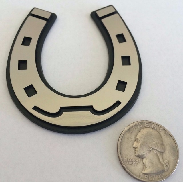 EQUESTRIAN HORSESHOE BADGE EMBLEM FOR HORSE PONY RANCH RIDER LUCK