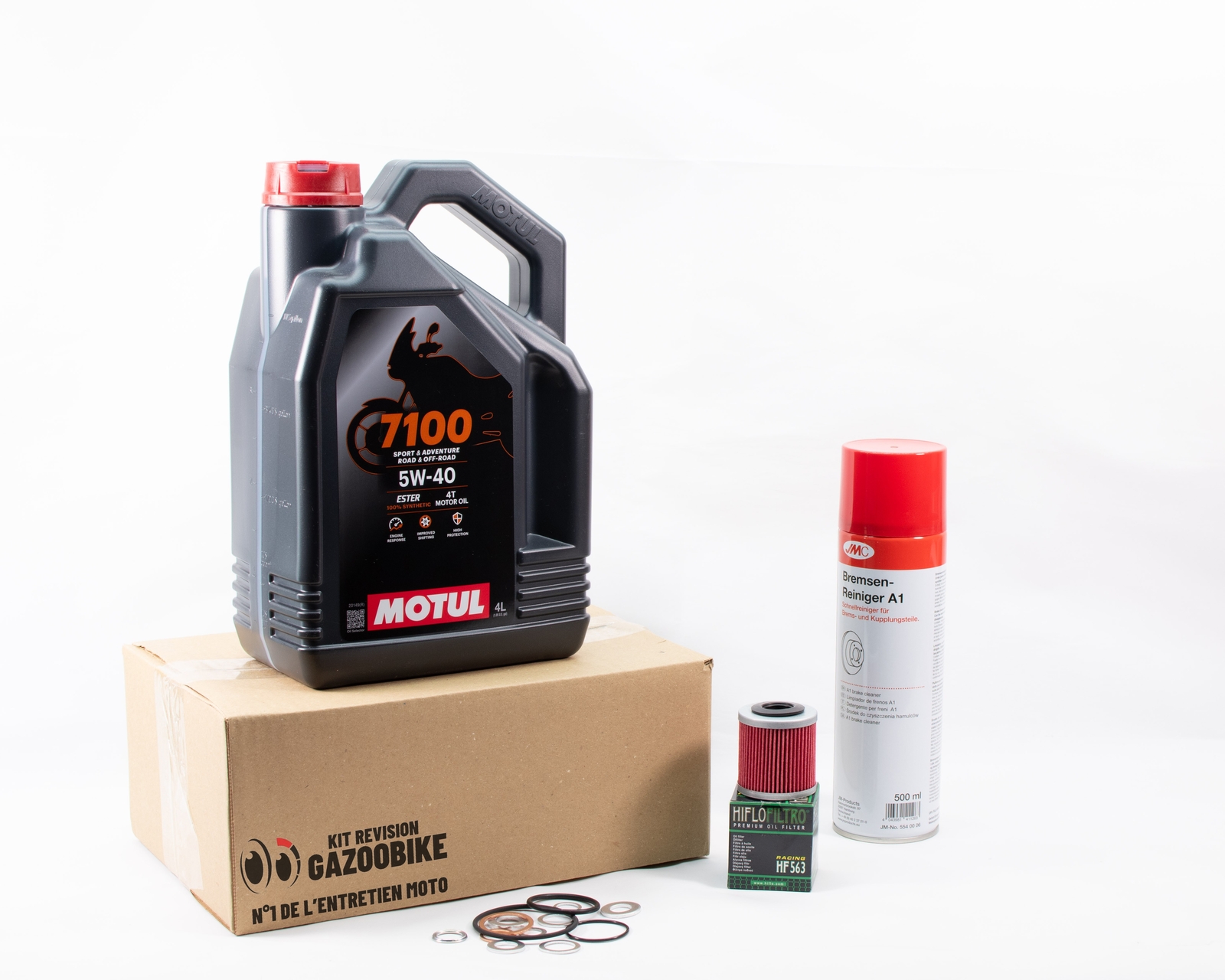 Kit vidange Aprilia RX 125 Motul 7100 5w40 pour entretien complet de moto 2018-2024