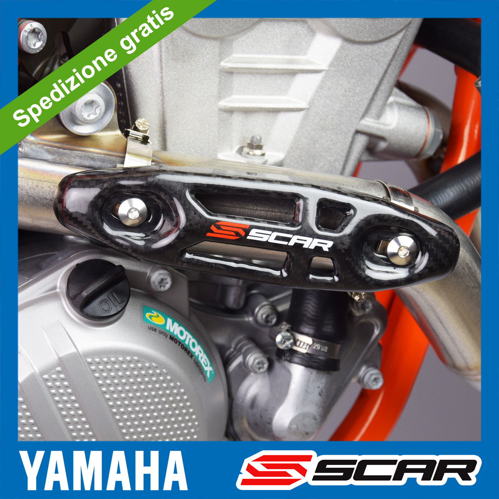 Protection de pot d'échappement carbone pour sorties enduro et cross en Yamaha YZF WRF 450