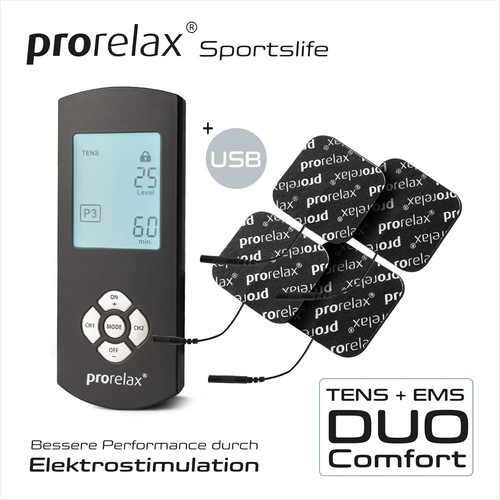 10x PRORELAX TENS/EMS Duo Comfort Blackline Elektrostimulationsgerät Reizstrom - Bild 3 von 8