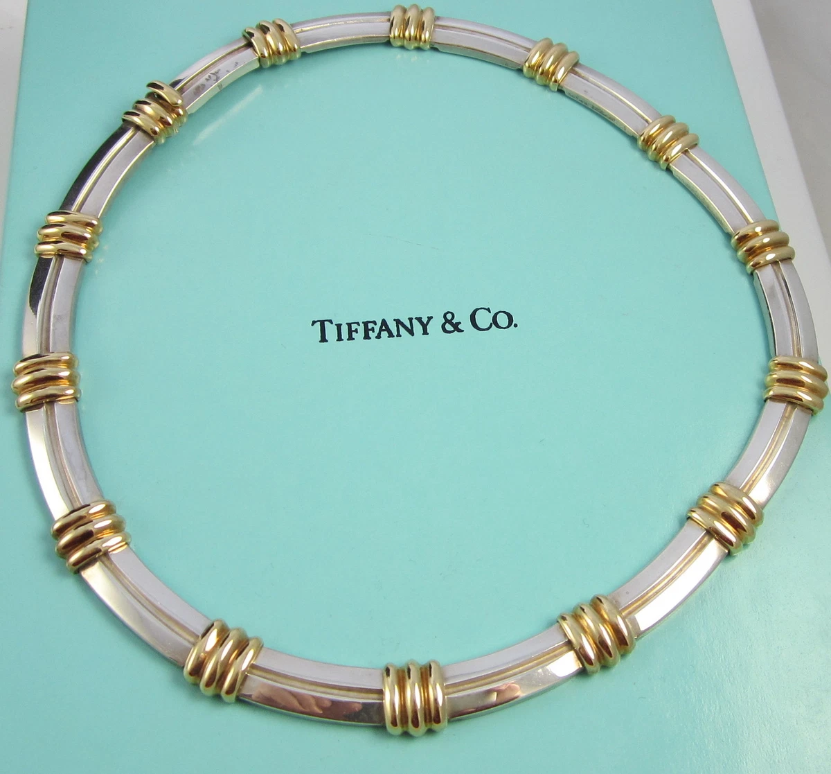 Tiffany Co Vintage Sterling Silver 18k Yellow Gold ATLAS Bar
