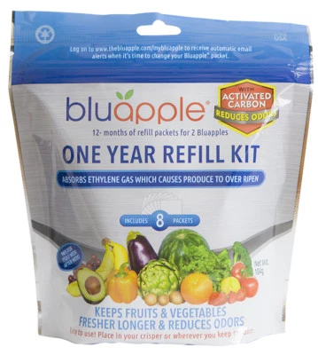 Bluapple One-Year Refill Kit With Activated Carbon - Keeps produce fresh longer!