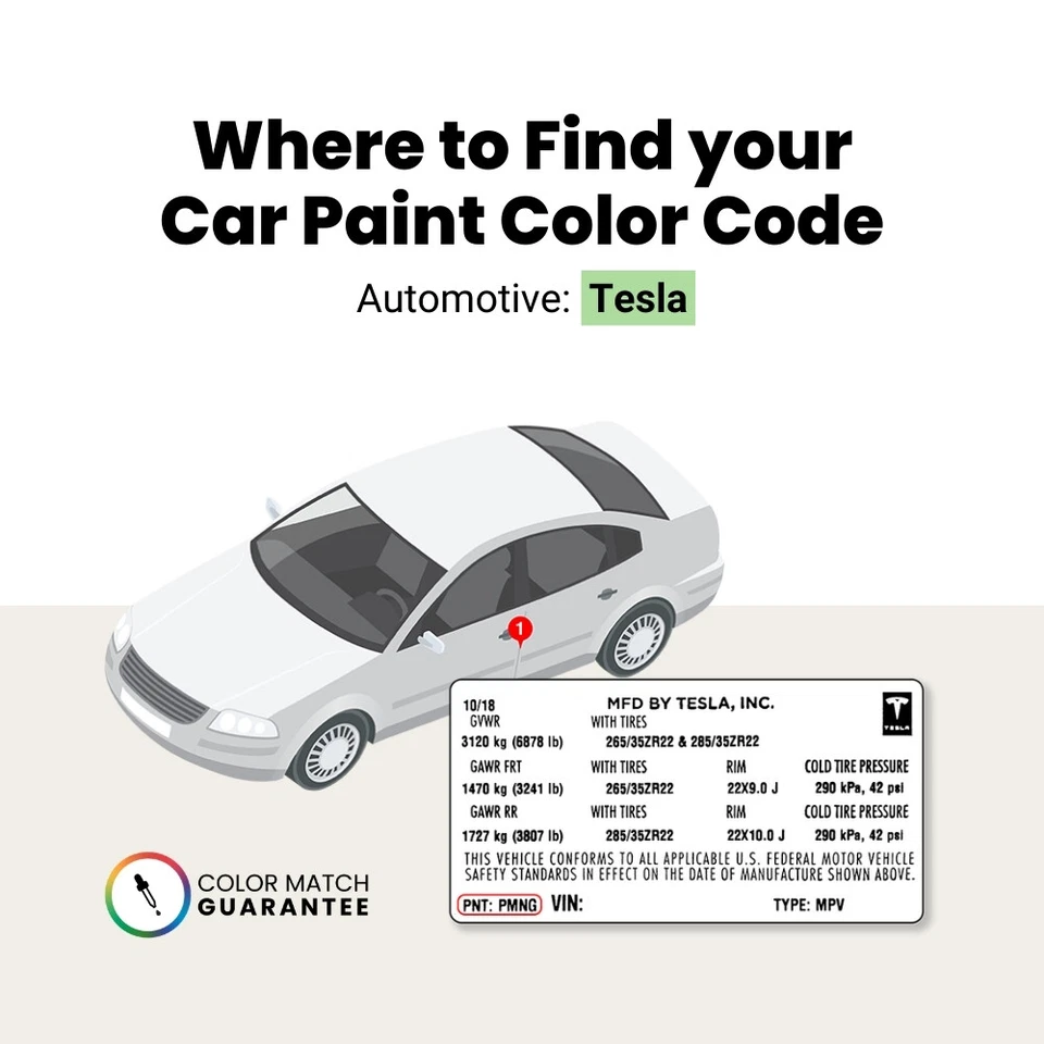 Pintura de retoque Tesla de TouchUpDirect - Pincel o pintura en aerosol - Elige tu color Foto 2 de 4