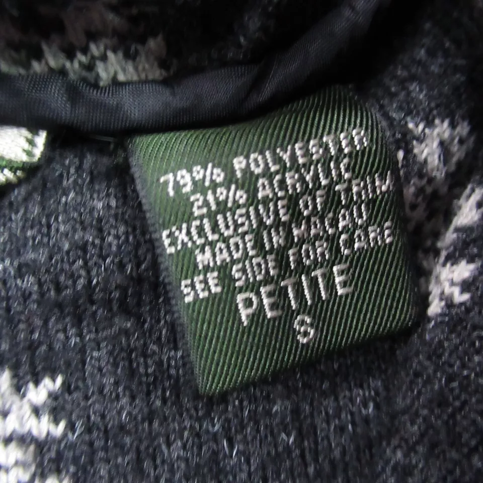 Eddie Bauer Jacket Womens Small Petite Long Sleeve Black Fleece Pockets - Image 4 of 4