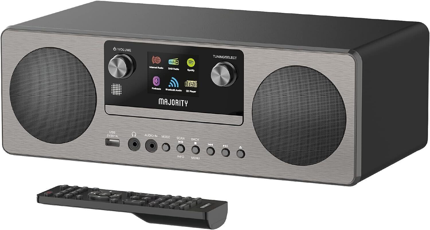 DAB+ Internetradio, CD Player, Bluetooth, Musiksystem, Majority Humboldt,GEPRÜFT