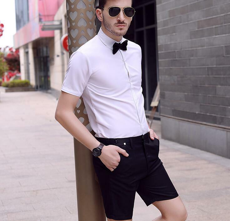 short sleeve shirt with suit wedding