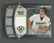 2017 TOPPS MUSEUM COLLECTION WIL MYERS PADRES QUAD GAME USED JERSEY PATCH SP /75