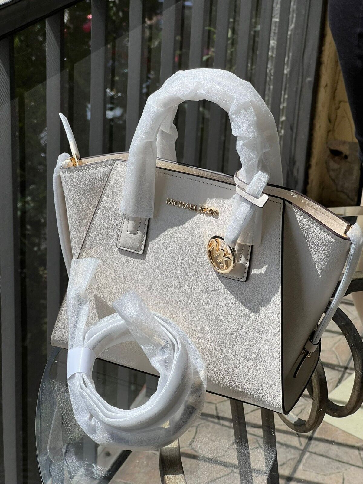 MICHAEL KORS SMALL SATCHEL CROSSBODY MESSENGER PURSE HANDBAG LIGHT  