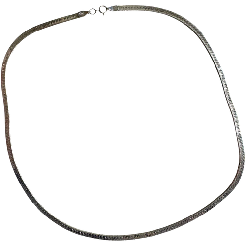 Sterling Silver Beveled Herringbone 18" Necklace - Picture 3 of 4
