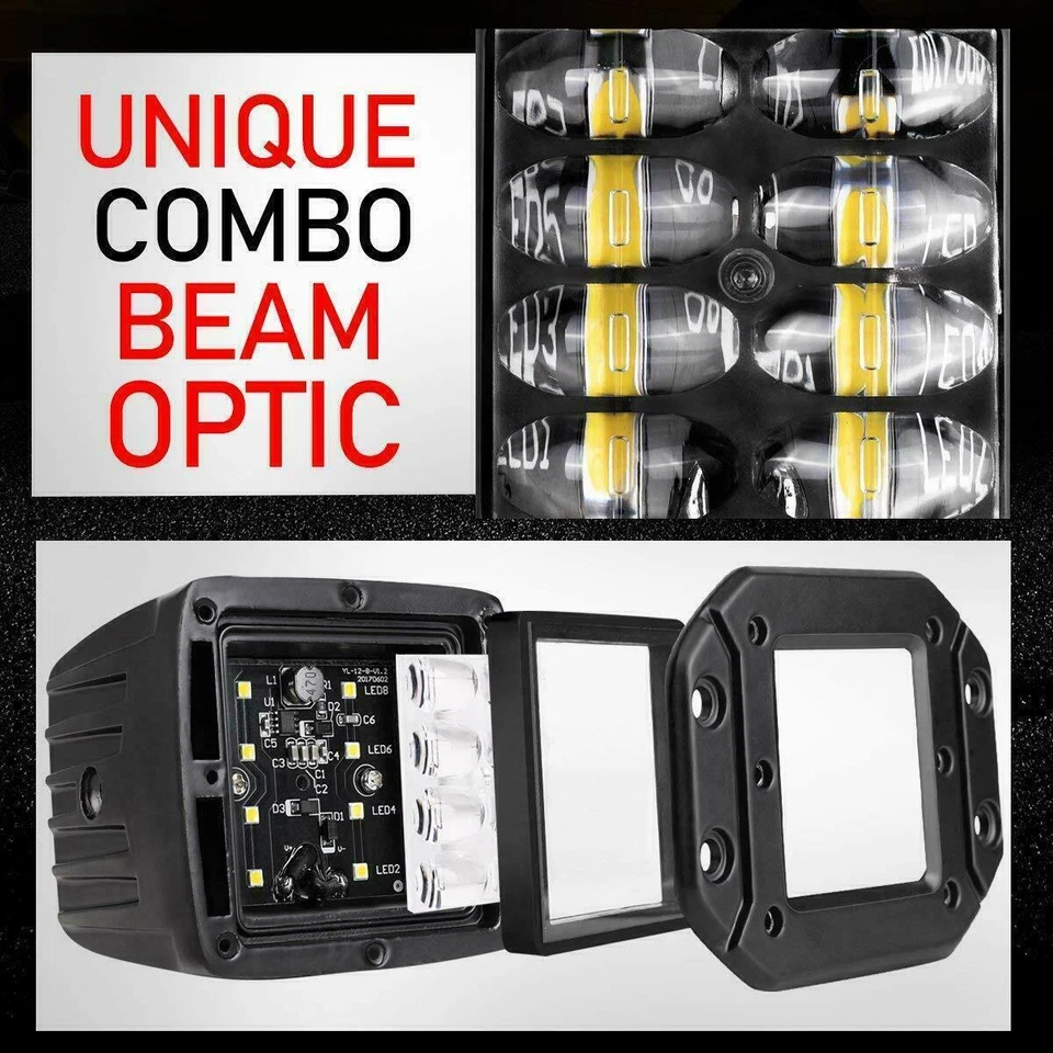 Farol de trabalho Fit 1994-2000 Honda FourTrax 300 LED farol de neblina pods feixe de ponto - Imagem 3 de 4