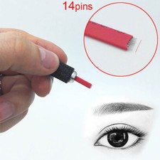 14 Pins Flat Needles Microblading Permanent Makeup Fog Eyebrow Tattoo Blades