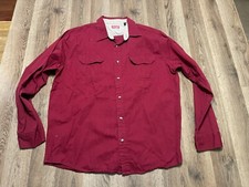 Wrangler Shirt, Men's Size Large, Red, Button Up, Long Sleeve, Premium Quality