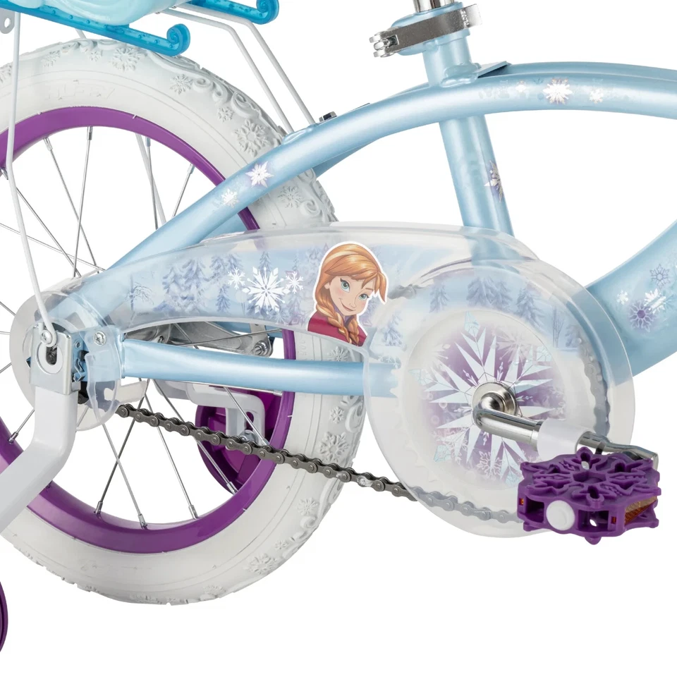 Girls Frozen 16 Inch Bicycle Kids Training Wheels Toddler Bike Toy Ride On Cycle - Image 4 of 4