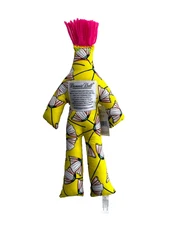 DAMMIT DOLL Voodoo Yellow White Flowers Stress Relief Gag Swear Gift 12" NWT