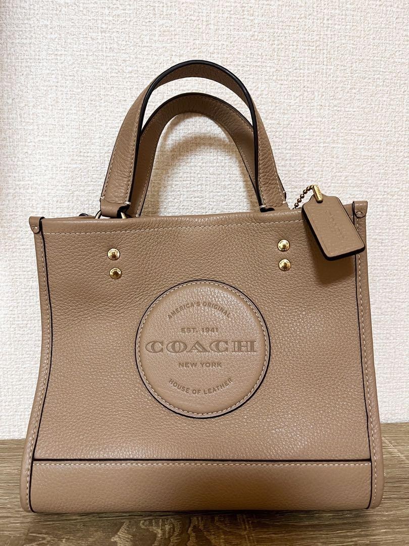 Vintage Coach C2004 Leather Beige Tote Bag 11.6x8.7 Inches Pre-Owned