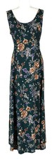 Vintage Compagnie Internationale Dress Green Floral Print 7 / 8 Boho Midi