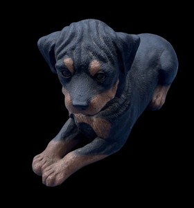 Vintage Rottweiler Dog Statue 14”