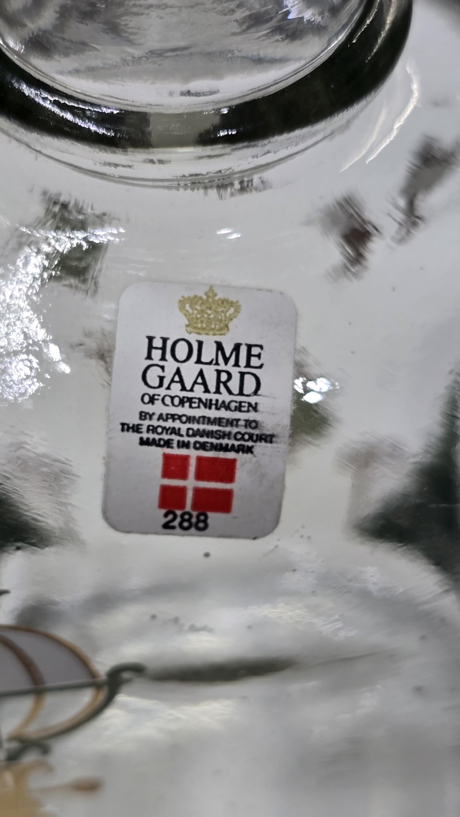 VTG Holmegaard Denmark Glass Bottle #288 Ice Skating Scene Christmas Decanter 