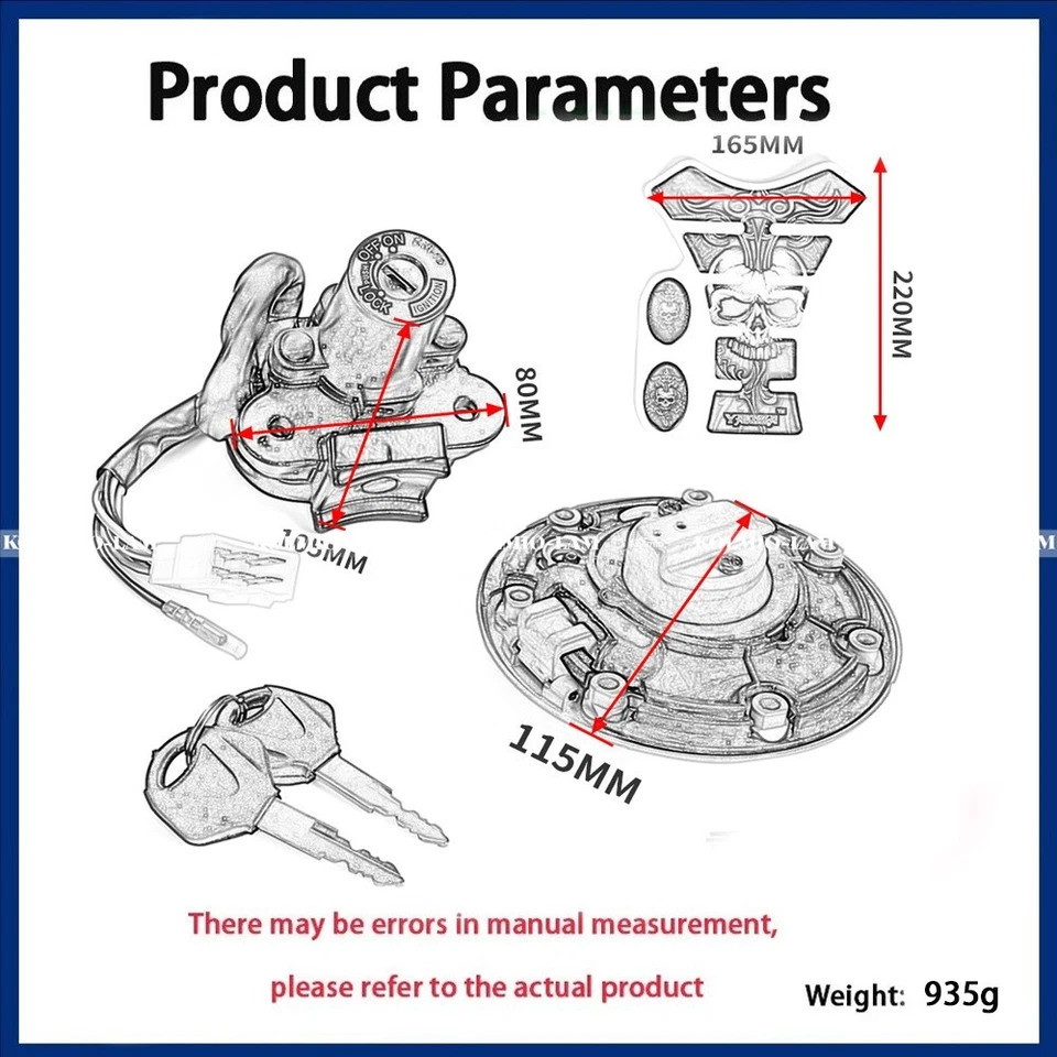 Ignition Switch Lock Fuel Gas Cap Key Fit For Kawasaki Ninja ZX7R ZX7RR ZX9R Foto 2 de 4