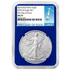 2025-W Burnished $1 American Silver Eagle NGC MS70 FDI First Label Blue Core