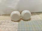 set of 2 vintage milk glass salt and pepper shakers with roses on them — photo 4