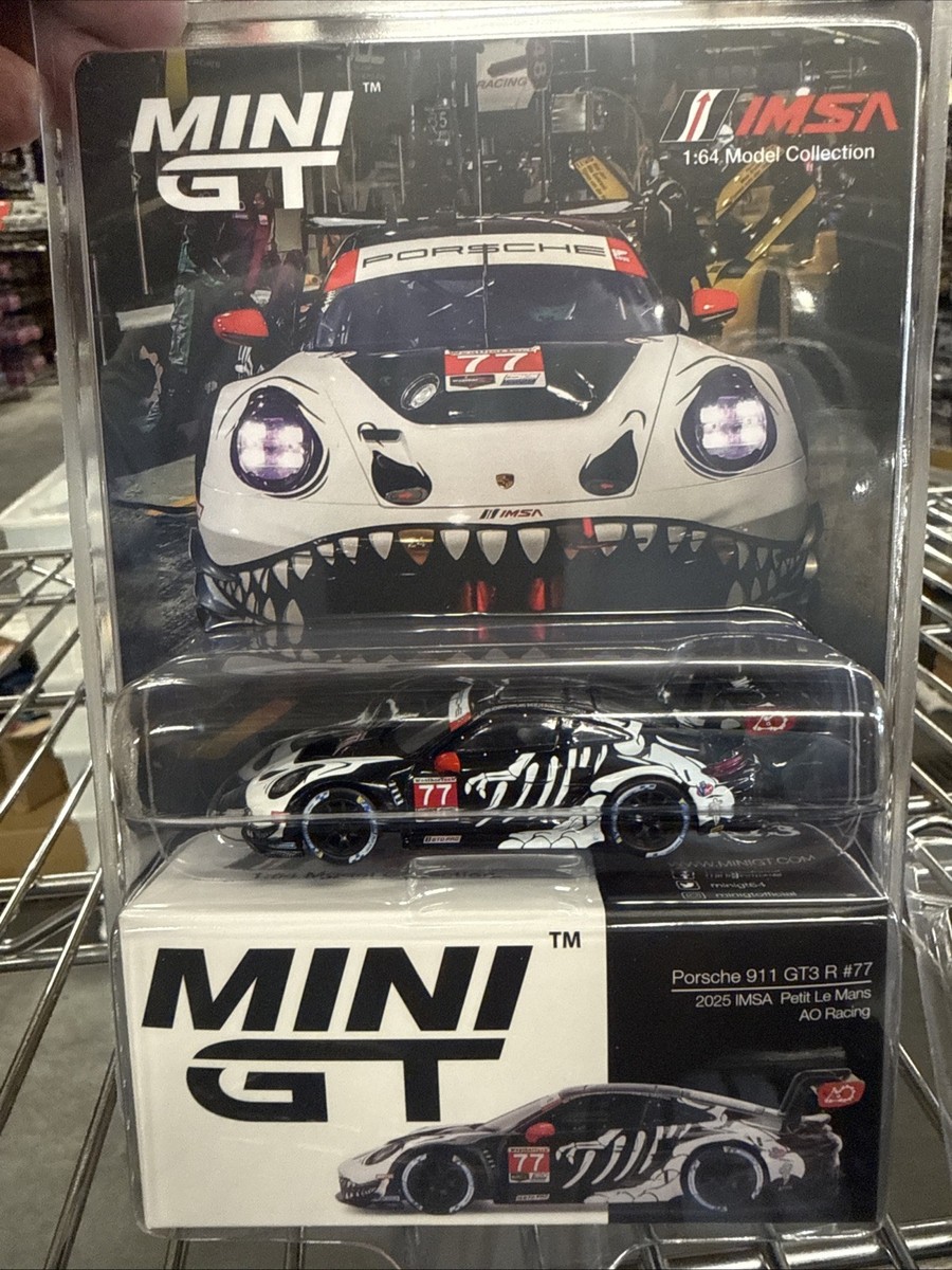 2025 Mini GT Porsche 911 GT3-R 77 AO Racing Skeleton Rexy Petit In