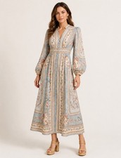 BNWT Zimmermann ROSELIGHT PLUNGE MIDI DRESS