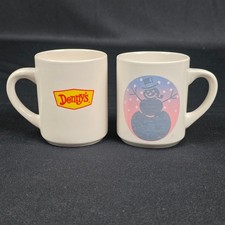 Denny's Mugs White Christmas Snowman Scrooge Bah Humbug Set of Two Color Change