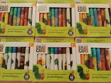6 Eric Carle Very Hungry Caterpillar Jumbo Crayons 10 Ct Packs Vintage