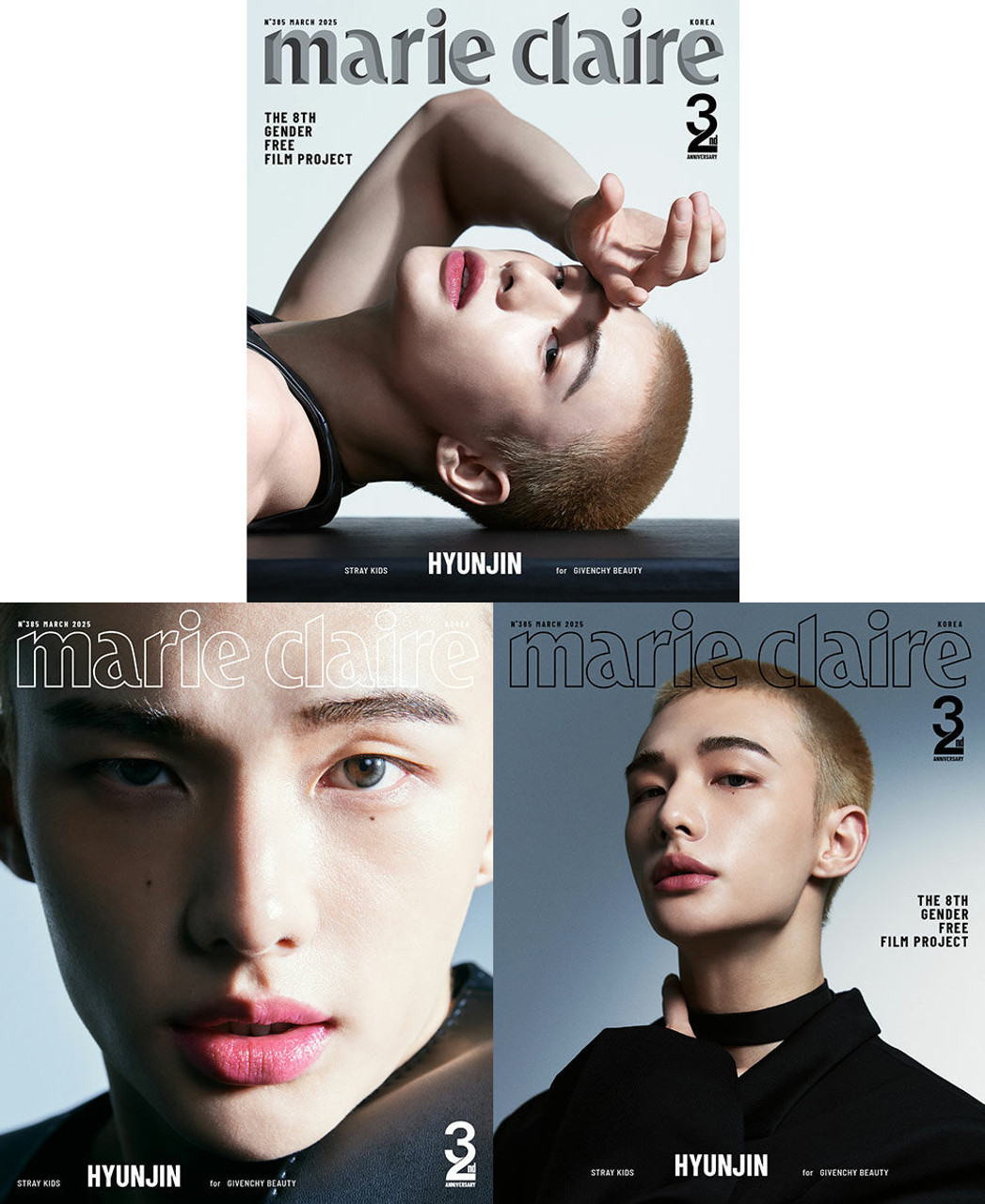 Magazine Marie Claire Mar. 2025 [Cover: Stray Kids Hyunjin] 3ver. SET (MARI2503)