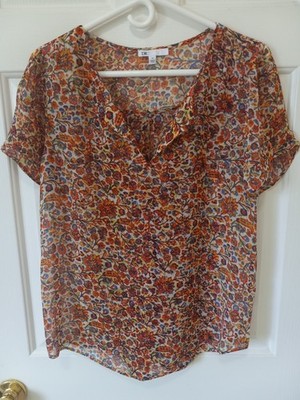 DR 2 Daniel Rainn Womens Polyester Chiffon Semi Sheer Casual Resort Top M