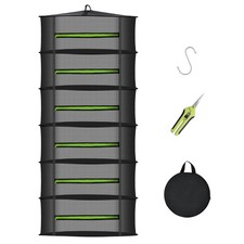 Herb Drying Rack with Mesh Design, Hanging Drying Rack with Green Zipper Ga...