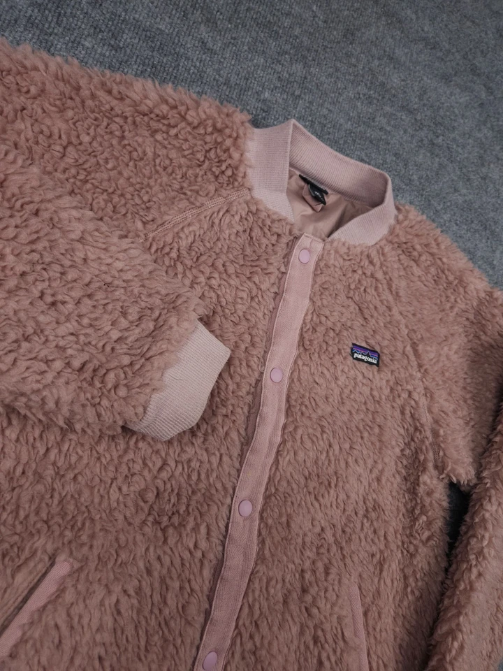 Patagonia Retro-X Bomber Jacket Kids / Teens 16-18 Pink Fleece Snap Lined - Image 2 of 4
