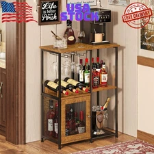 Bar Cabinet with Detachable Wine Rack, Liquor Shelf for Home Bar, Mini Bar Table