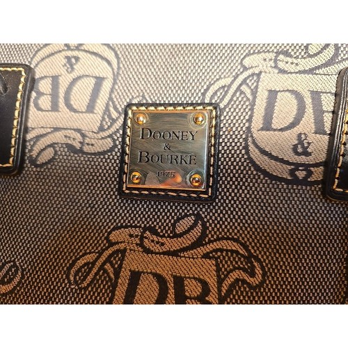Dooney & Bourke schwarz Signatur Jacquard Davis Quaste Beuteltasche Tasche $ 238 Top Zustand - Bild 3 von 10