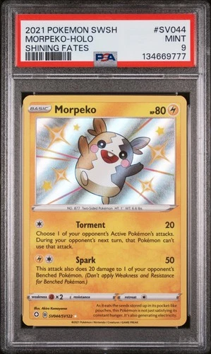 2021 POKEMON SWORD & SHIELD SHINING FATES #SV044 MORPEKO-HOLO PSA 9