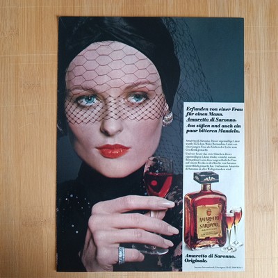 Amaretto di Saronno 1978 Vintage Werbung Anzeige Reklame Advert yellowed_vintage